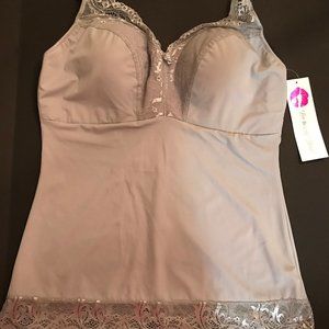 RHONDA SHEER PIN UP CAMI 2X LAVENDAR